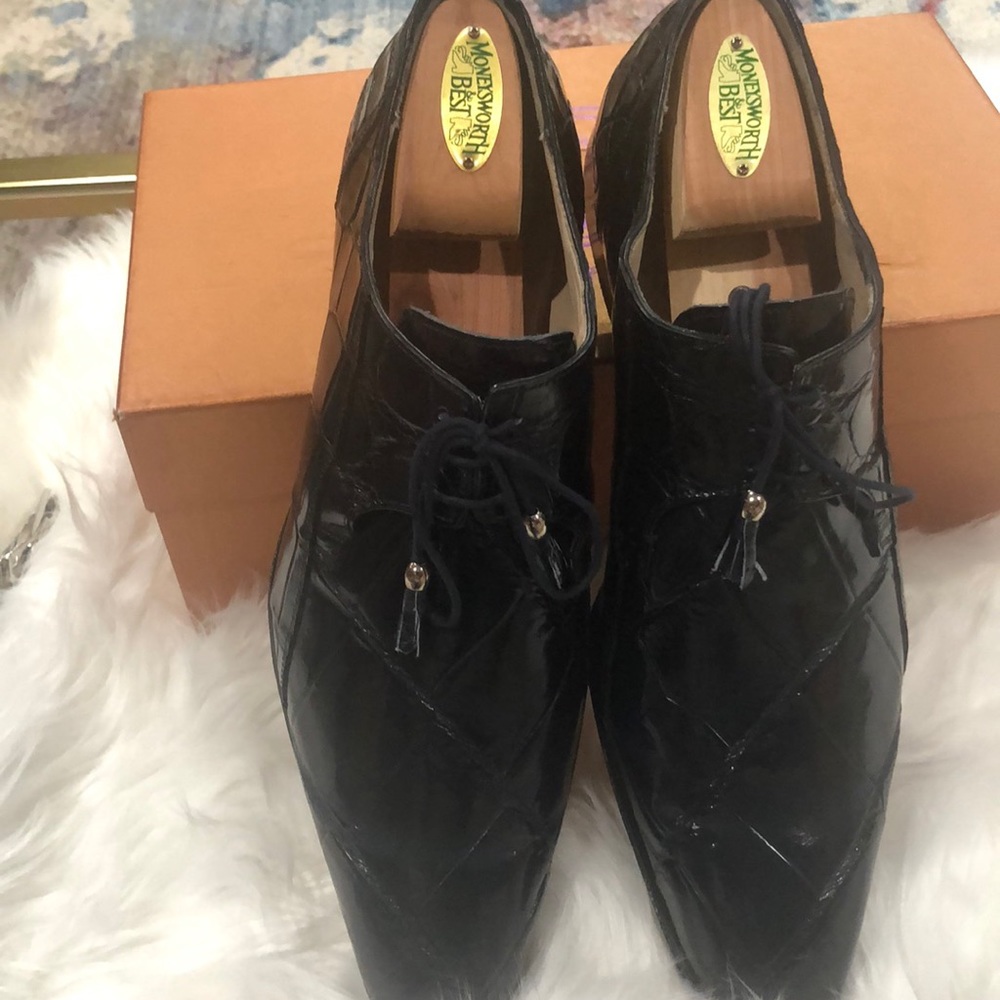COPY - Navy Italian  Alligator Shoes
